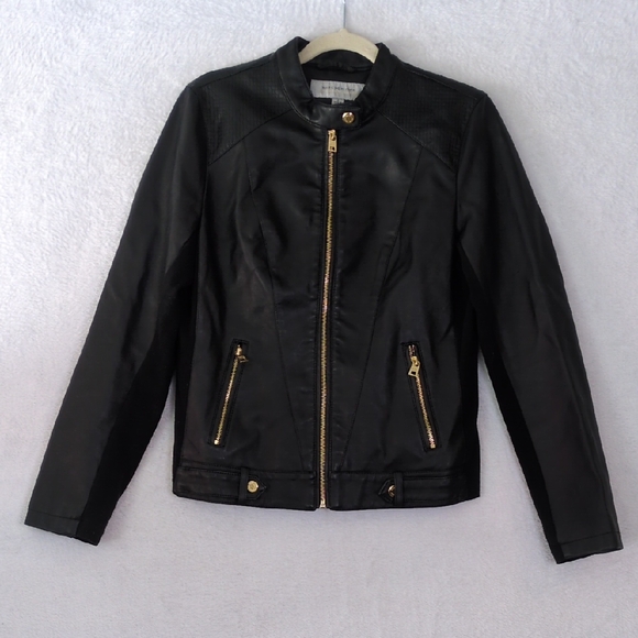 Marc Anthony Jackets & Blazers - Marc New York Women's‎ Black Faux Leather Moto Jacket Size S